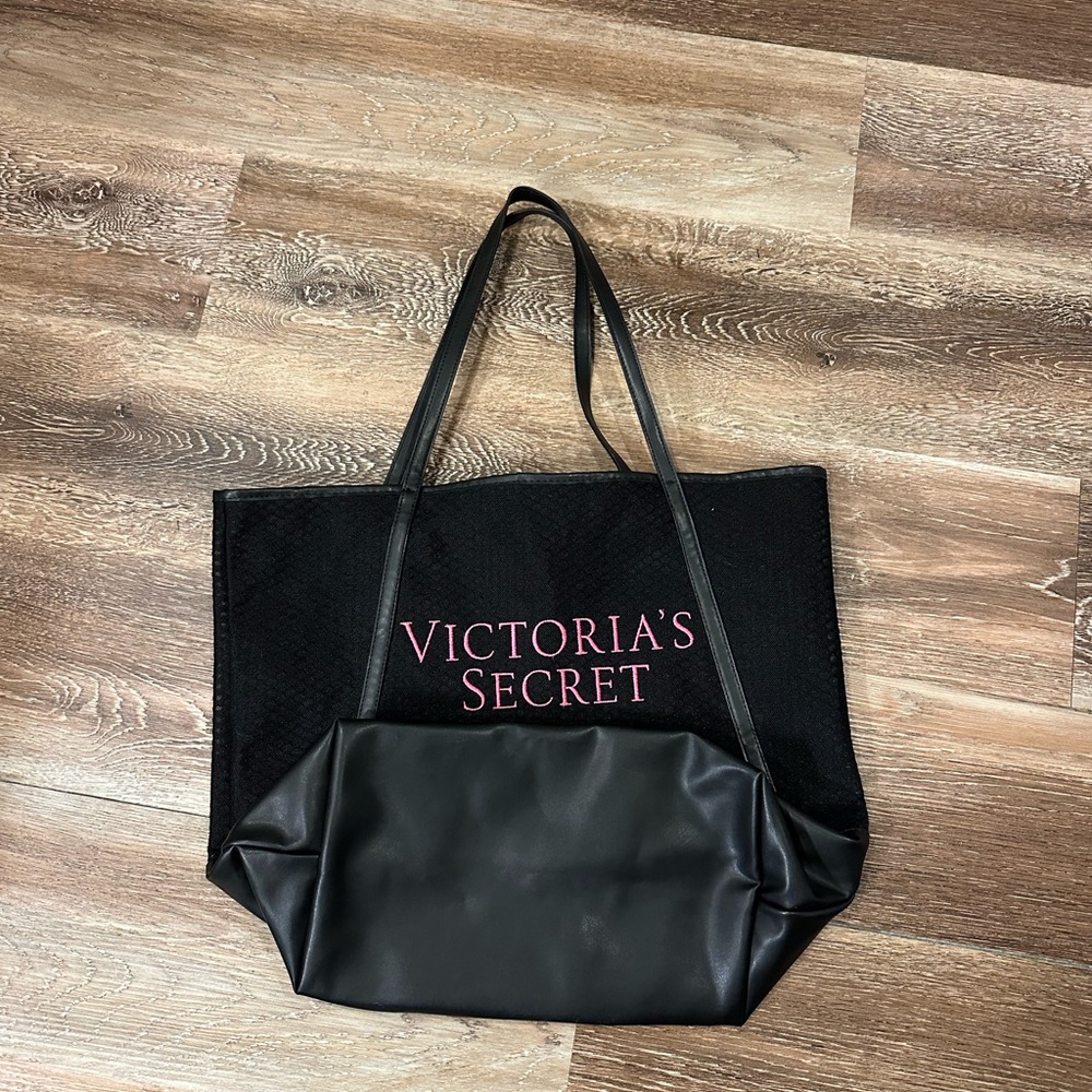 Victoria's Secret Black Tote Sleek Spacious Design